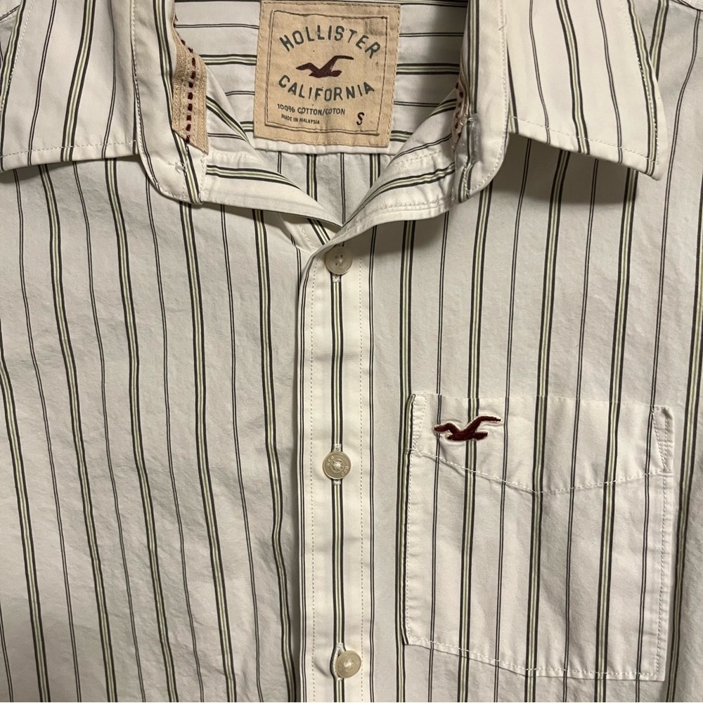 2/$30 Hollister Striped Button Down Shirt HCO Button Up Dress Shirt Logo Pocket